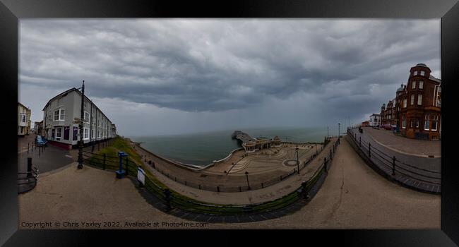 360 panorama captured in the seaside town of Cromer, North Norfolk Coast Framed Print by Chris Yaxley