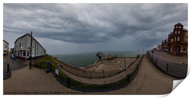 360 panorama captured in the seaside town of Cromer, North Norfolk Coast Print by Chris Yaxley
