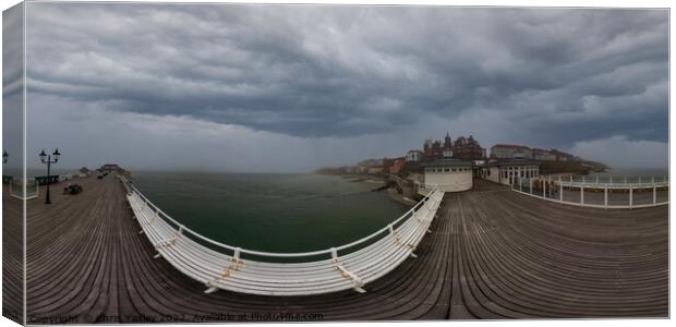 360 panorama of Cromer town and pier, North Norfolk coast Canvas Print by Chris Yaxley