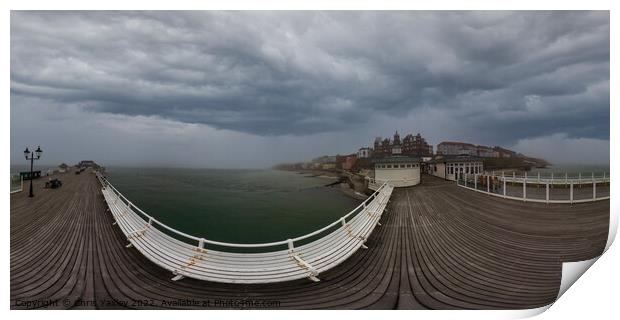 360 panorama of Cromer town and pier, North Norfolk coast Print by Chris Yaxley