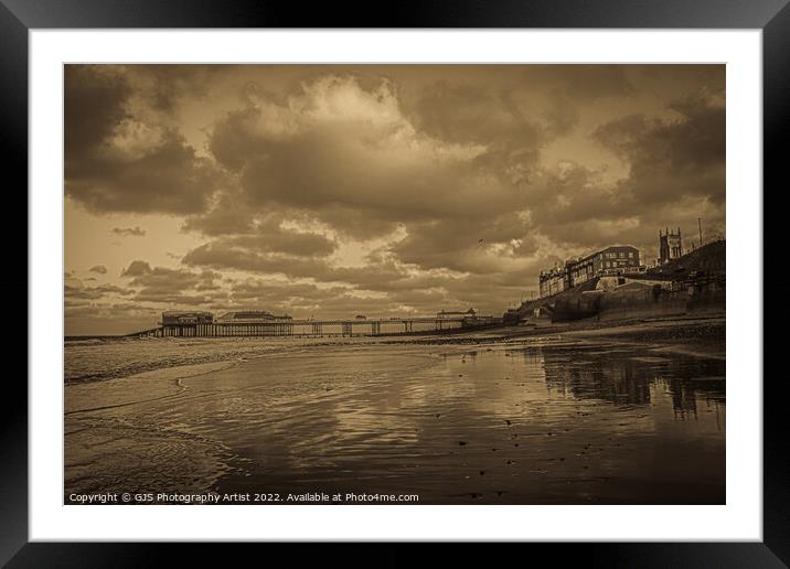 Charming Cromer Pier in Sepia Framed Mounted Print by GJS Photography Artist