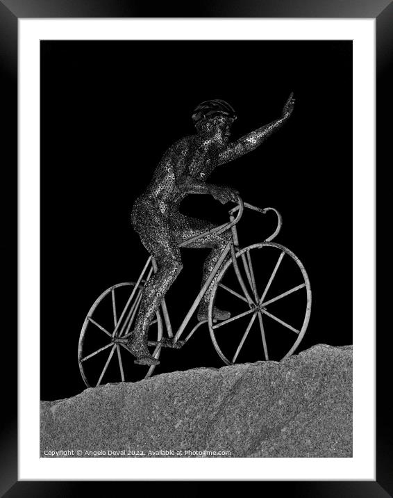 The Cyclist Of Foia. Monchique Framed Mounted Print by Angelo DeVal