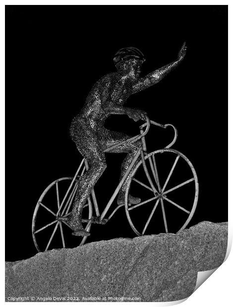 The Cyclist Of Foia. Monchique Print by Angelo DeVal