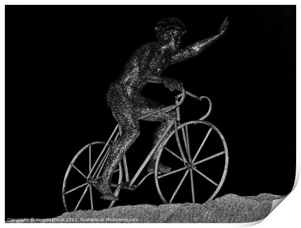 The Cyclist Of Foia In Monchique Print by Angelo DeVal