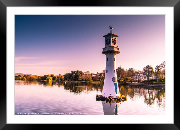 Roath Park in Wales at sunrise Framed Mounted Print by Stephen Jenkins