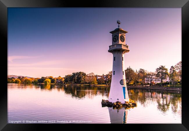 Roath Park in Wales at sunrise Framed Print by Stephen Jenkins
