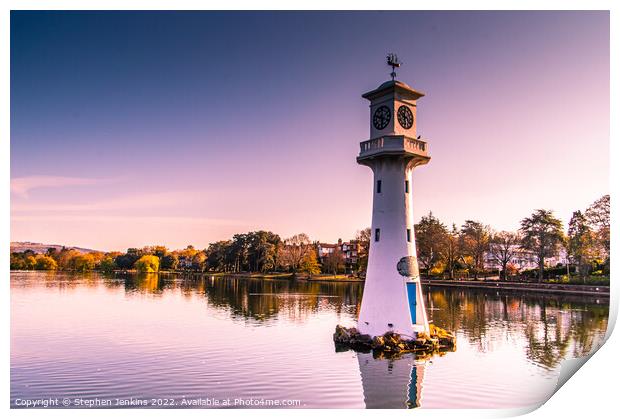 Roath Park in Wales at sunrise Print by Stephen Jenkins