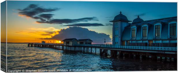 Penarth Pier in Wales at sunrise Canvas Print by Stephen Jenkins