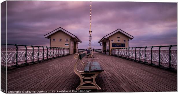 Penarth Pier in Wales at sunrise  Canvas Print by Stephen Jenkins
