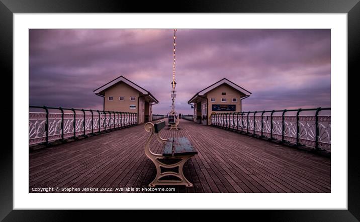 Penarth Pier in Wales at sunrise  Framed Mounted Print by Stephen Jenkins