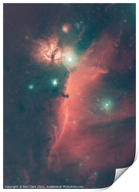 Alnitak with the Horsehead and Flame nebulae Print by Paul Clark
