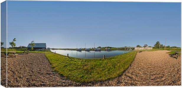 360 panorama captured on the bank of the River Thurne in Potter Heigham, Norfolk Broads Canvas Print by Chris Yaxley