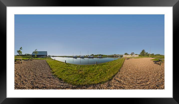 360 panorama captured on the bank of the River Thurne in Potter Heigham, Norfolk Broads Framed Mounted Print by Chris Yaxley