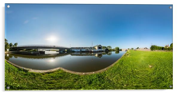 360 panorama captured on the bank of the River Thurne in Potter Heigham, Norfolk Broads Acrylic by Chris Yaxley
