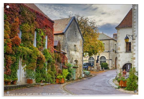 French Village Acrylic by Stuart Wyatt