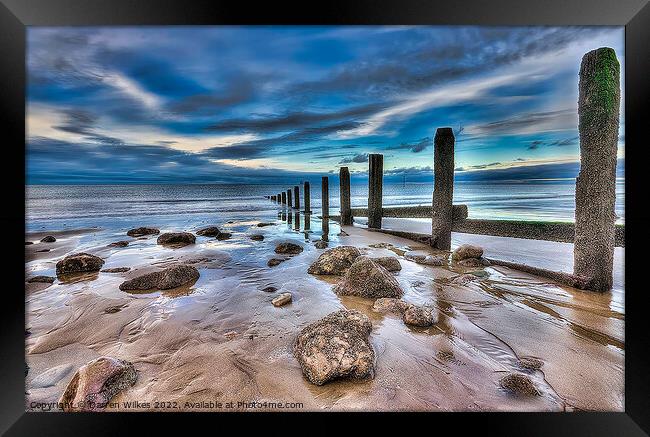 Llanddulas Beach Sunset North Wales  Framed Print by Darren Wilkes