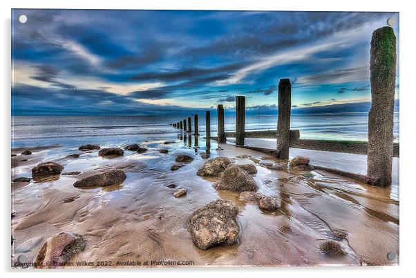 Llanddulas Beach Sunset North Wales  Acrylic by Darren Wilkes