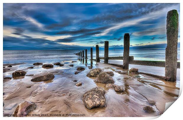 Llanddulas Beach Sunset North Wales  Print by Darren Wilkes