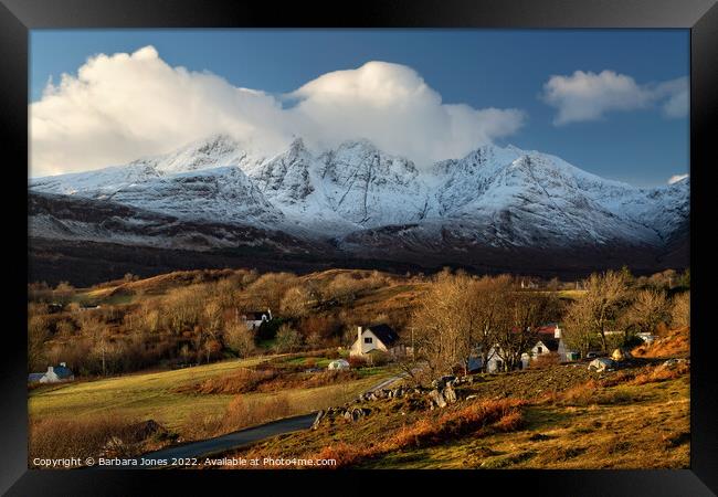 Torrin and Blaven in Winter, Isle of Skye Scotland Framed Print by Barbara Jones