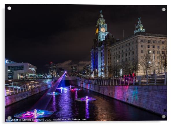 River of light liverpool  Acrylic by Steven Blanchard