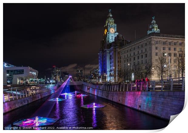 River of light liverpool  Print by Steven Blanchard