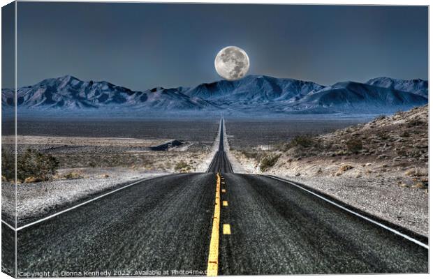 Full Moon Over Death Valley Canvas Print by Donna Kennedy