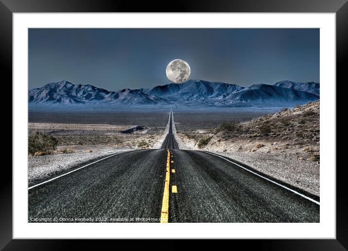 Full Moon Over Death Valley Framed Mounted Print by Donna Kennedy
