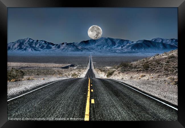 Full Moon Over Death Valley Framed Print by Donna Kennedy