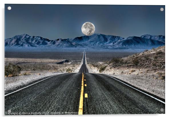 Full Moon Over Death Valley Acrylic by Donna Kennedy