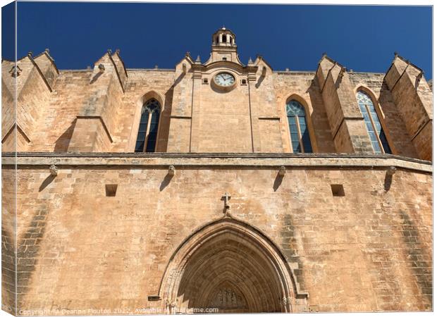  Medieval Cathedral in Ciutadella Menorca Canvas Print by Deanne Flouton