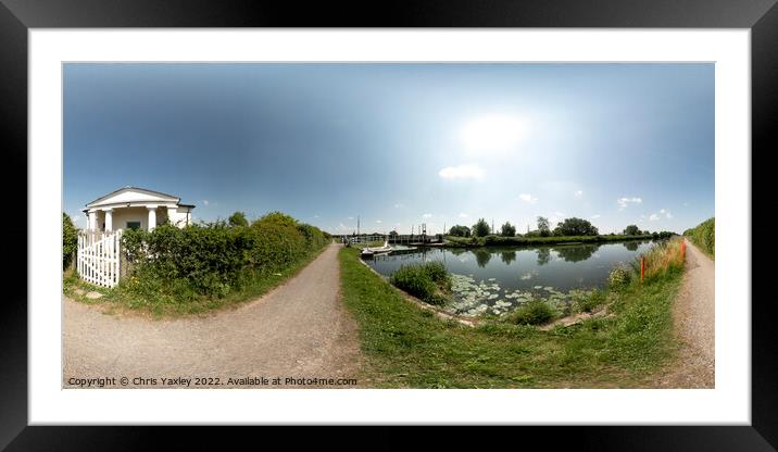 360 panorama captured along the Gloucester and Sharpness canal Framed Mounted Print by Chris Yaxley