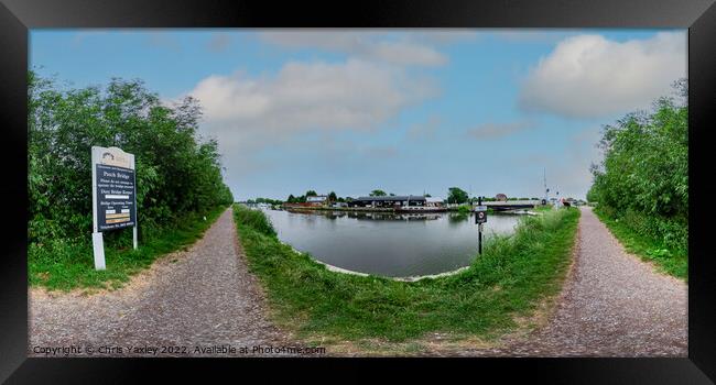 360 panorama captured at Patch Bridge on the Gloucester and Sharpness canal Framed Print by Chris Yaxley