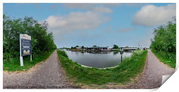 360 panorama captured at Patch Bridge on the Gloucester and Sharpness canal Print by Chris Yaxley