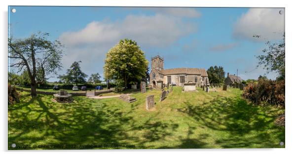 360 panorama of Frampton Church and churchyard, Gloucestershire Acrylic by Chris Yaxley