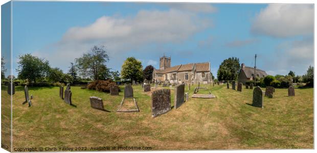 360 panorama of Frampton Church and churchyard, Gloucestershire Canvas Print by Chris Yaxley