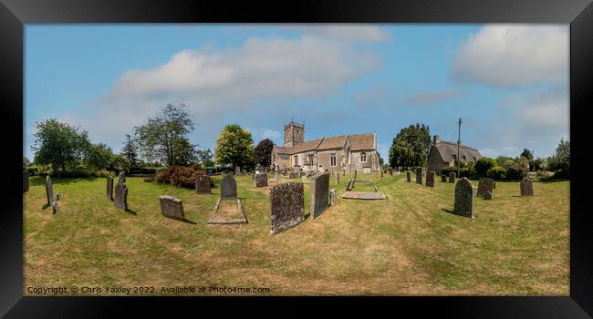 360 panorama of Frampton Church and churchyard, Gloucestershire Framed Print by Chris Yaxley
