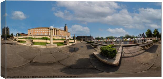 360 panorama captured in the Memorial Garden, Norwich Canvas Print by Chris Yaxley