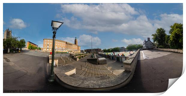 360 panorama capture in Norwich market place Print by Chris Yaxley