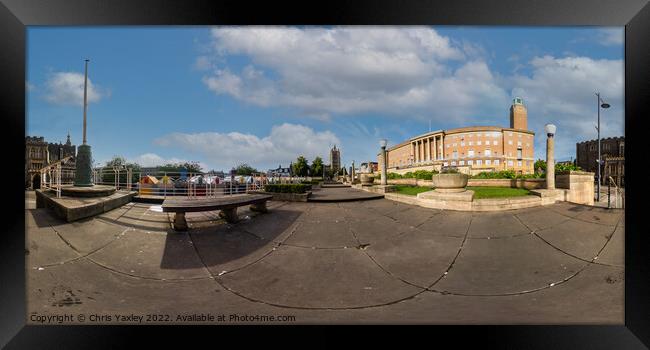 360 panorama captured in the Memorial Garden, Norwich Framed Print by Chris Yaxley