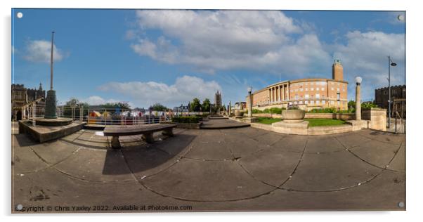 360 panorama captured in the Memorial Garden, Norwich Acrylic by Chris Yaxley
