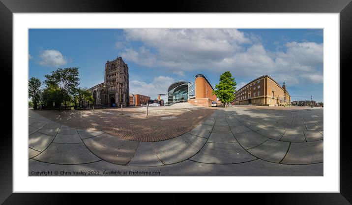 360 panorama captured in Norwich city centre Framed Mounted Print by Chris Yaxley
