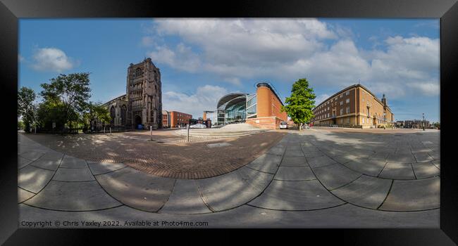 360 panorama captured in Norwich city centre Framed Print by Chris Yaxley