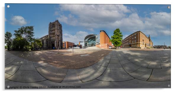 360 panorama captured in Norwich city centre Acrylic by Chris Yaxley