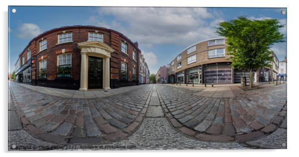 360 panorama of the historic Pottergate, Norwich Acrylic by Chris Yaxley
