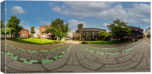 360 panorama captured at St Gregory’s Church, Norwich Canvas Print by Chris Yaxley