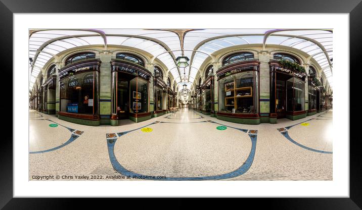 360 panorama of The Royal Arcade in the city of Norwich, Norfolk Framed Mounted Print by Chris Yaxley