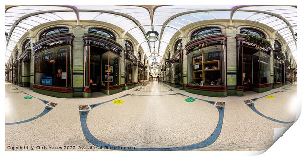360 panorama of The Royal Arcade in the city of Norwich, Norfolk Print by Chris Yaxley