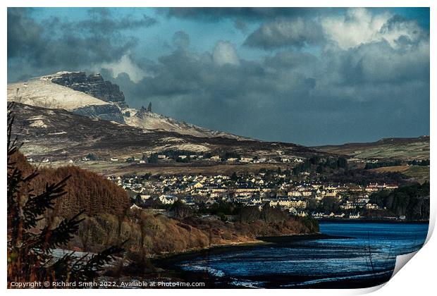 Portree and the Storr in January  Print by Richard Smith