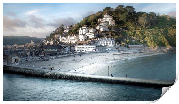 Looe from Hannafore point.  Print by Steve Taylor