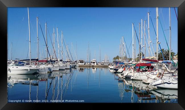 Yachts in Malaga marina Framed Print by Kevin Hellon
